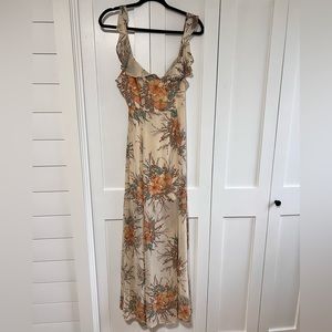 Long Floral Dress with Open-Tie Back